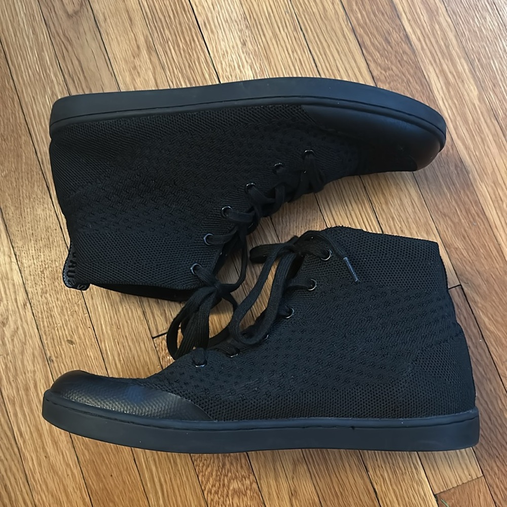Suavs Legacy Black Knit Hi Top Sneaker Shoe